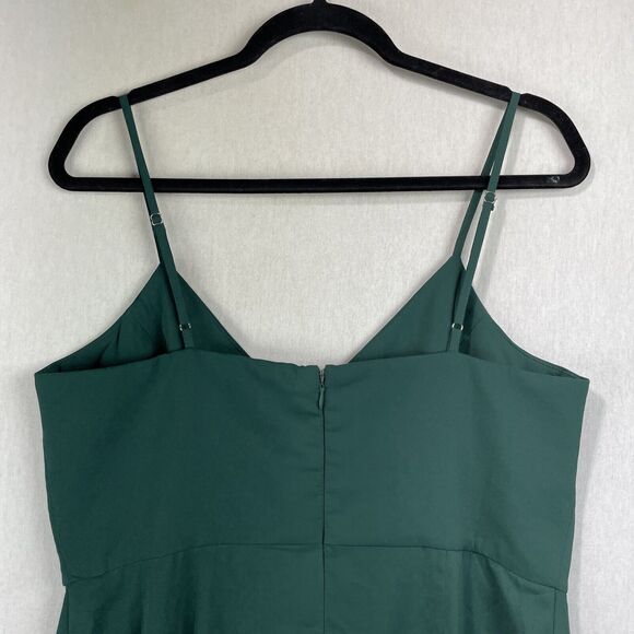 Lulus Reinette Green Midi Slip Dress L Christmas Holiday Party Event Wedding NWT - Picture 8 of 15